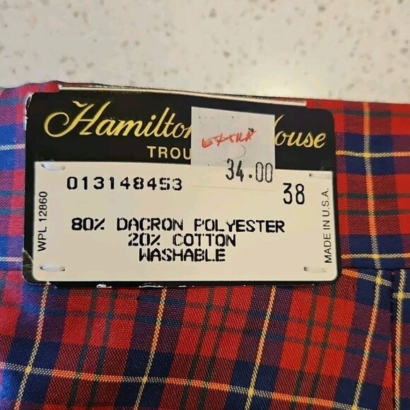 Vintage Wallace Plaid Shorts Mens 38 Red Tartan Surf Skate Hamilton House Trousr - Picture 9 of 10